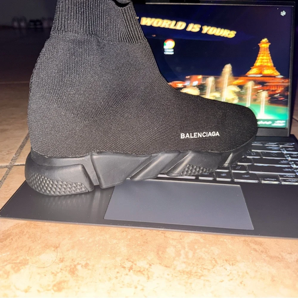 Balenciaga Black Knit Sock Sneakers - Picture 2 of 3
